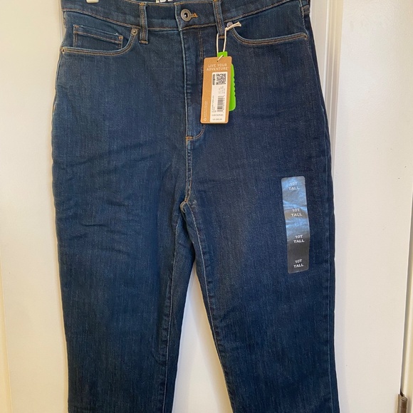 Eddie Bauer Voyager Fleece-Lined High-Rise Jeans - Slim Straight 10Tall - Picture 4 of 9